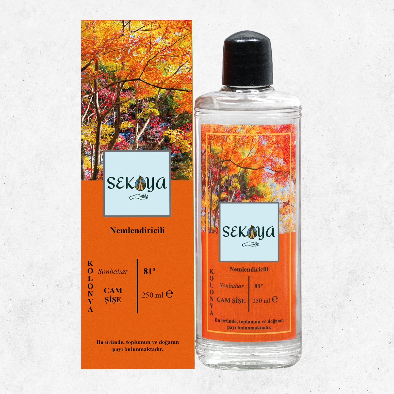 Sekoya Kolonya Sonbahar 250 ml. Cam Şişe Nemlendiricili